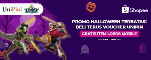 Promo Halloween Beli UniPin Voucher GRATIS Item Lords Mobile